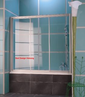 Duschwand Duschabtrennung Badewanne Schiebetür 140 x150