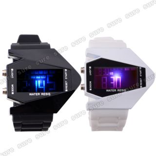 Militär Herren Uhr Fliegeruhr Armbanduhr Digital LED Silikon Armband