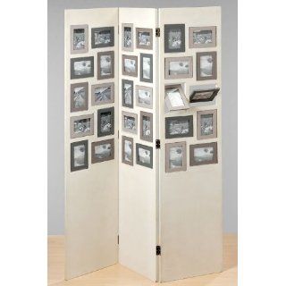 Paravent Stellwand Fotowand Raumteiler Holz weiß 131x180cm 