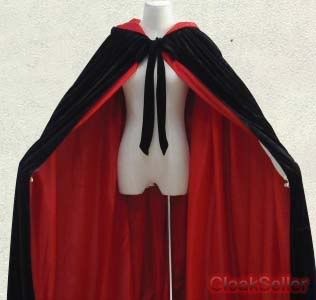 schwarz cape/ Rot Seide Samt Cloak Kapuzenumhang Cape Hochzeit Schal