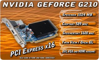 1024 MB 1 GB 1GB GeForce nvidia G210 Grafikkarte PCI E