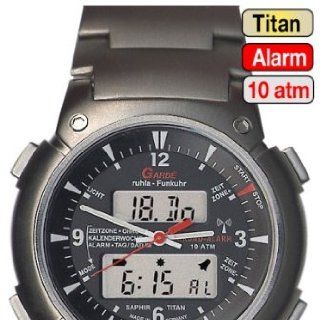 Gardé Uhren aus Ruhla Funkuhr Titan / Saphirglas Business Alarm 6