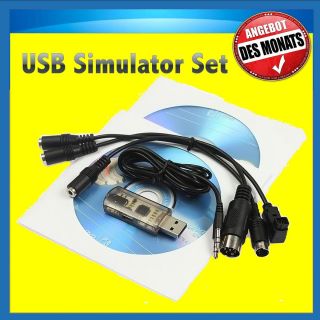 USB Flug Simulator Kabel Set Spektrum DX5e DX6i DX7 JR Futaba XTR
