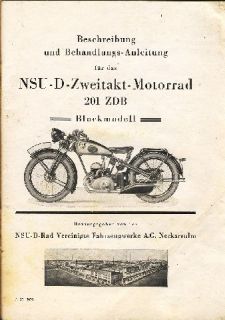 NSU 2 Takt Motorrad 201 ZDB Blockmodell Beschreibung