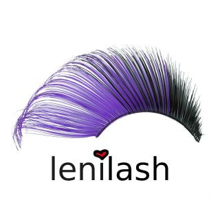 Leni Lash 206 Falsche bunte Wimpern lila schwarz