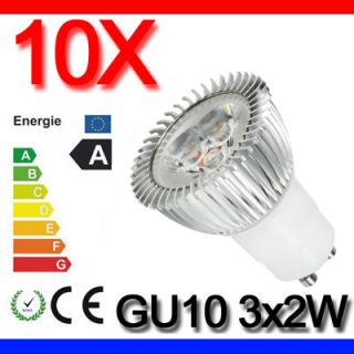10 STÜCK 6W GU10 HIGH POWER LED SPOT LAMPE Strahler Licht WARMWEISS