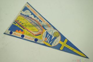 Wimpel WM World Cup 1958 Schweden DFB Deutschland kadersigniert