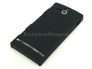 Black Hard Back Cover Case Sony Xperia U ST25i Kumquat