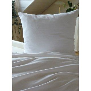 Biber Bettwäsche 200x200, Weiß Uni aus 100% Baumwolle, Übergröße