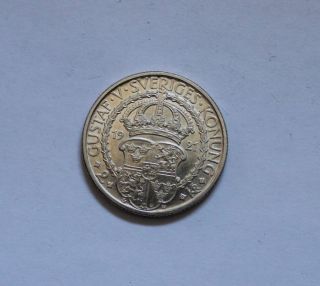 SILBER 800 Schweden Silbermünze Gustav Wasa 2 Kronen 1921 LIBERTAD