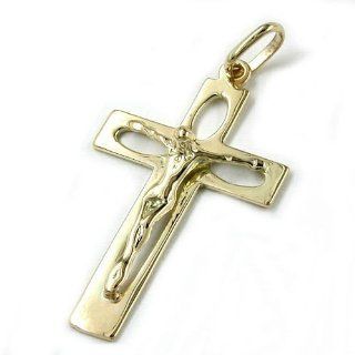 Kettenanhänger Kreuz mit Jesus 14Kt 585 Echt Gold NEU Halsschmuck
