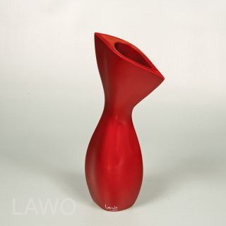 LAWO Lack Design Vase 245 Rot Modern Deko Blumenvase Designer Deco