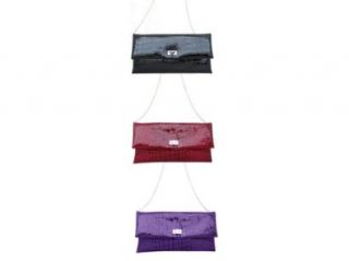 Clutch Bag Handtasche Kroko Lack, Diverse Farben (TA166Ges) 