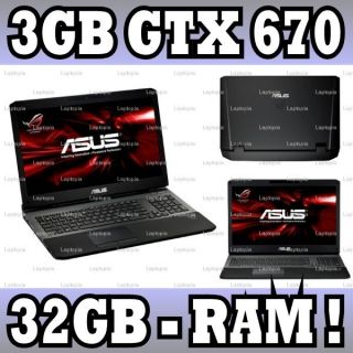 ASUS G75VX ~ 256GB SSD + 1000GB ~ 32GB RAM ~ WINDOWS 7 PROF ~ NVIDIA