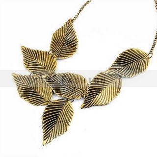 Halskette Retro Blätter Style Damen Kette lady necklace NEU 101 0522