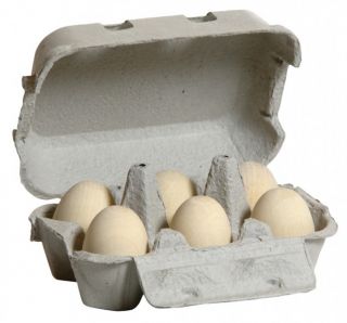ERZI weiße Eier Holzeier Kinderküche Kaufmannsladen