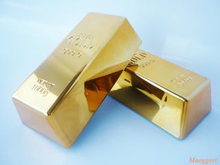 2x Türstopper Türpuffer Briefbeschwerer Goldbarren Design Gold je1
