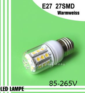 E27 27 SMD 5050 LED Lampen 3.5W Warm weiss Leuchte Transparent