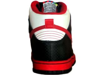 Nike Dunk High Damen High Top Sneaker Schuh Schwarz Rot Weiß Gr 38,5