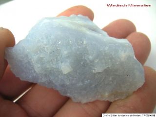 Blauer, gebänderter CHALCEDON mit Kristall Druse 