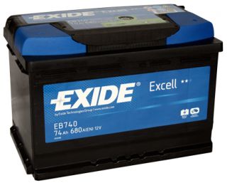 Exide Excell EB740 74Ah 680A (einbaufertig) Autobatterie
