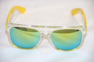 Sonnenbrille Flattop Nerd Brille Super Neon transparent Retro Farbwahl