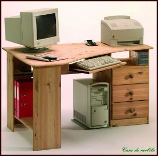 SCHREIBTISCH PC eckschreibtisch Eck computertisch Holz Kiefer massiv