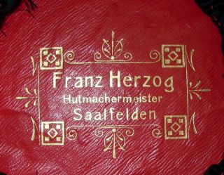 alter Trachtenhut mit Hutschachtel   Herzog Saalfelden