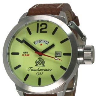 Militär Taucher Uhr mit Doppelkronen Kappe GMT 24h T0014