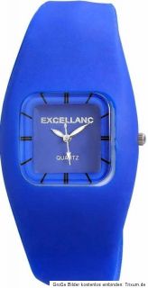 original Excellanc Silikon Uhr weiß rosa blau gelb grün Armbanduhr