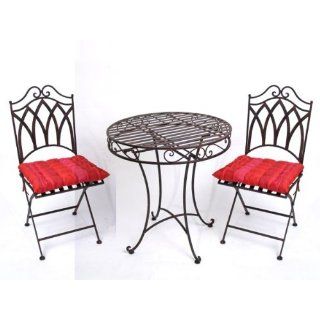 Sitzgarnitur Roma Metall 1 Tisch & 2 Stühle Eisen Gartengarnitur