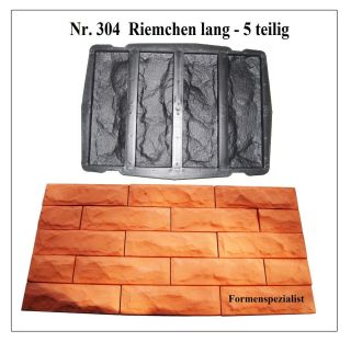 Giessformen für 20 Riemchen Schieferstruktur Nr.304