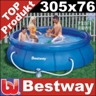 BESTWAY Schwimmbecken Fast Set POOL mit Pumpe 305x76cm