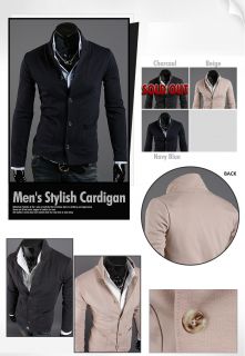 HAPPYMORI] Mens Stylish Cardigan Sweater Jacket Jumper HB03   S/M