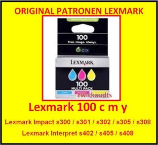 Patronen Lexmark 100 c m y Impact s300 / s301 / s302 / s305 / s308