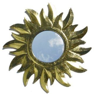 Sonnenspiegel gold 1 / Spiegel aus Holz & Eisen Küche