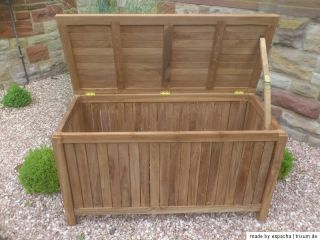 Auflagenbox Teak offen Gartenbox Kissenbox 125cm neu Gartenmöbel