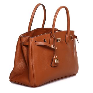 ROUVEN Matte Fauve Whisky Kalbleder ICONE 40 Tote Bag Tasche