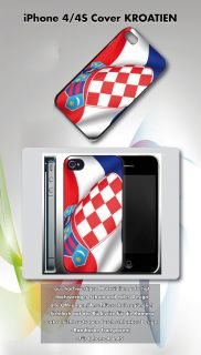 Apple iPhone 4/4S KROATIEN FLAGGE Fahne Hülle Cover Case Croatia EM