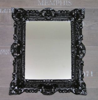 Wandspiegel BAROCK Antik 345 Rechteckig Spiegel in Schwarz 45 x38 Neu