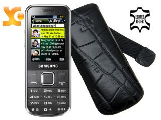 Leder Etui Tasche Case Bag Cover für Samsung GT C3530