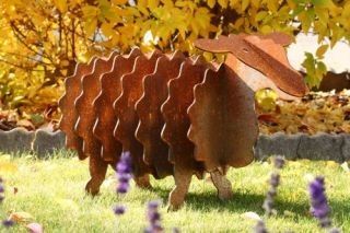 Gartendekoration Schaf 60cm aus Eisen mit Edelrost Gartenskulptur Rost