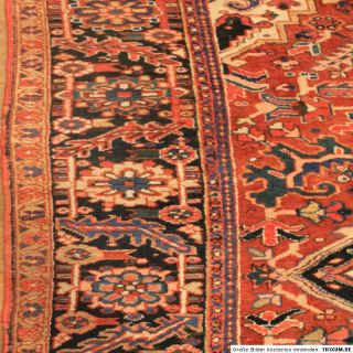Antik Alter Handgeknüpfter Perser Teppich Heriz Iran Carpet Tappeto