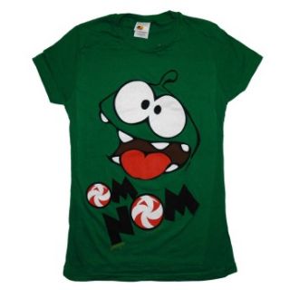 Cut The Rope Om Nom Face Mobile Video Game Juniors Babydoll T Shirt