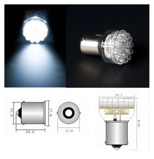 Weisse LED Lampe 24 LED / BA15s Sockel 12 Volt KFZ PKW