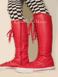 134 shoe lace KNEE HI 20 HOLE CONVERSE BOOTS VAMP RED