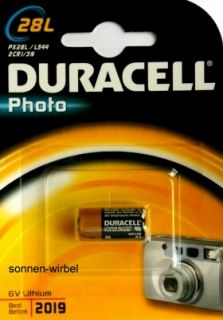 Duracell 28L (6V Lithium Batterie) PX28L   2CR 1/3N   K28L   V28PXL