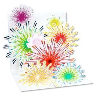 3D Grußkarte   Glückwünsche Feuerwerk Bürobedarf