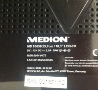 MEDION LIFE MD 83656 10,1 Zoll LED LCD TV DVB T Defekt Bastlerware