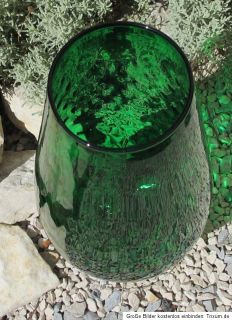 großes Glas Glasvase Vase Pokal Pokalglas grün mit Fuß 37 cm hoch